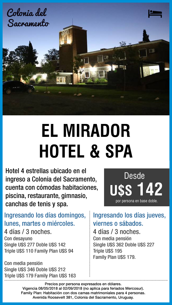 Promociones El Mirador Hotel Spa Colonia Paquetes